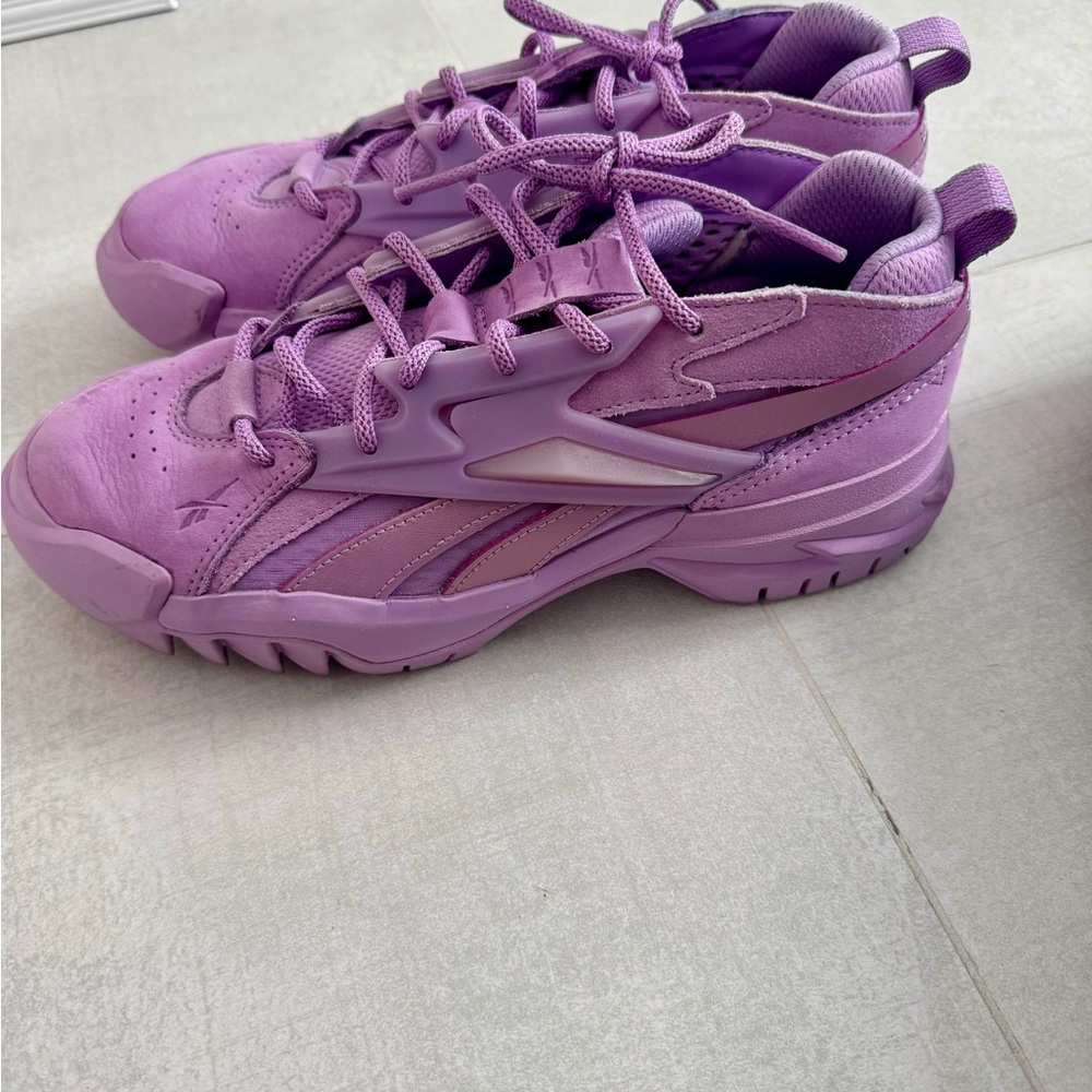 Reebok Cardi B Purple Athletic Shoes with Rugged Outsole